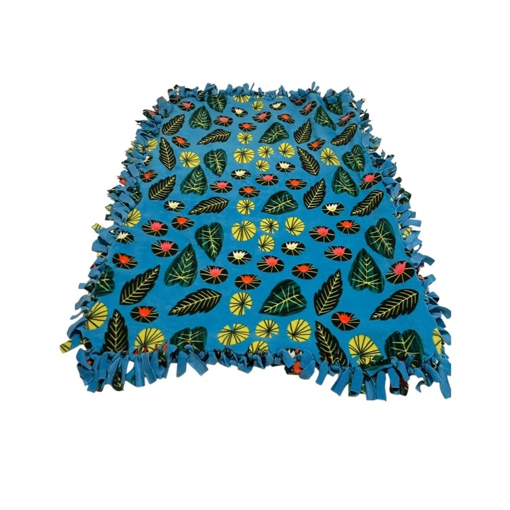 Wild & Free Leopard Fleece Tie Blanket - Bright Orange - Picture 2 of 3